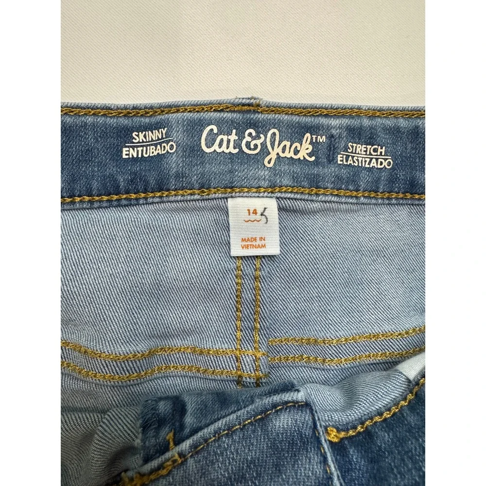 Cat &‎ Jack Skinny Jeans Kids Size 14 Light Blue Excellent Stretch Denim